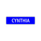 Cynthia Street Metal Sign Plate