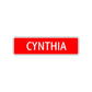 Cynthia Street Sign