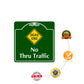 Dead End No Thru Traffic Novelty Sign Square Metal Sign Plate