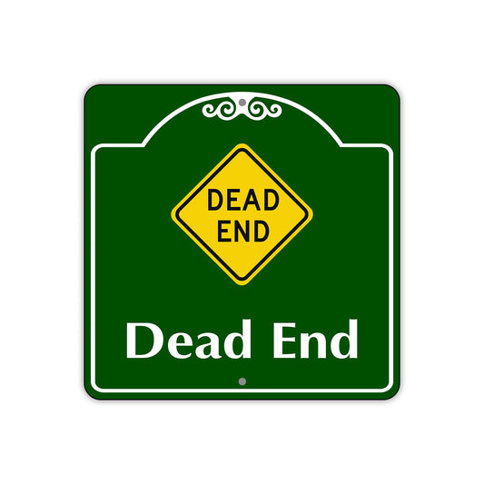 Dead End Novelty Sign Square Aluminum Metal Sign