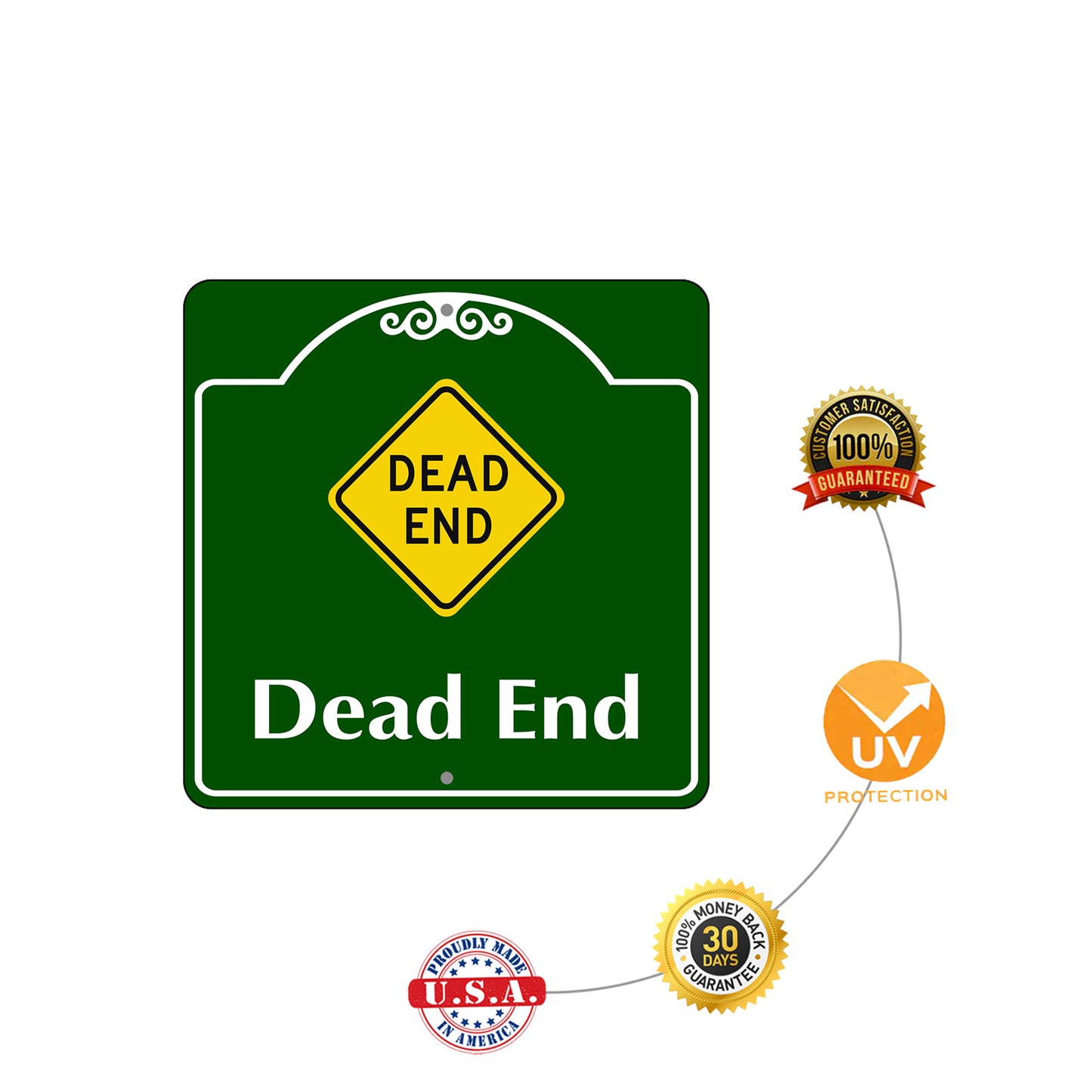 Dead End Novelty Sign Square  Metal Sign Plate