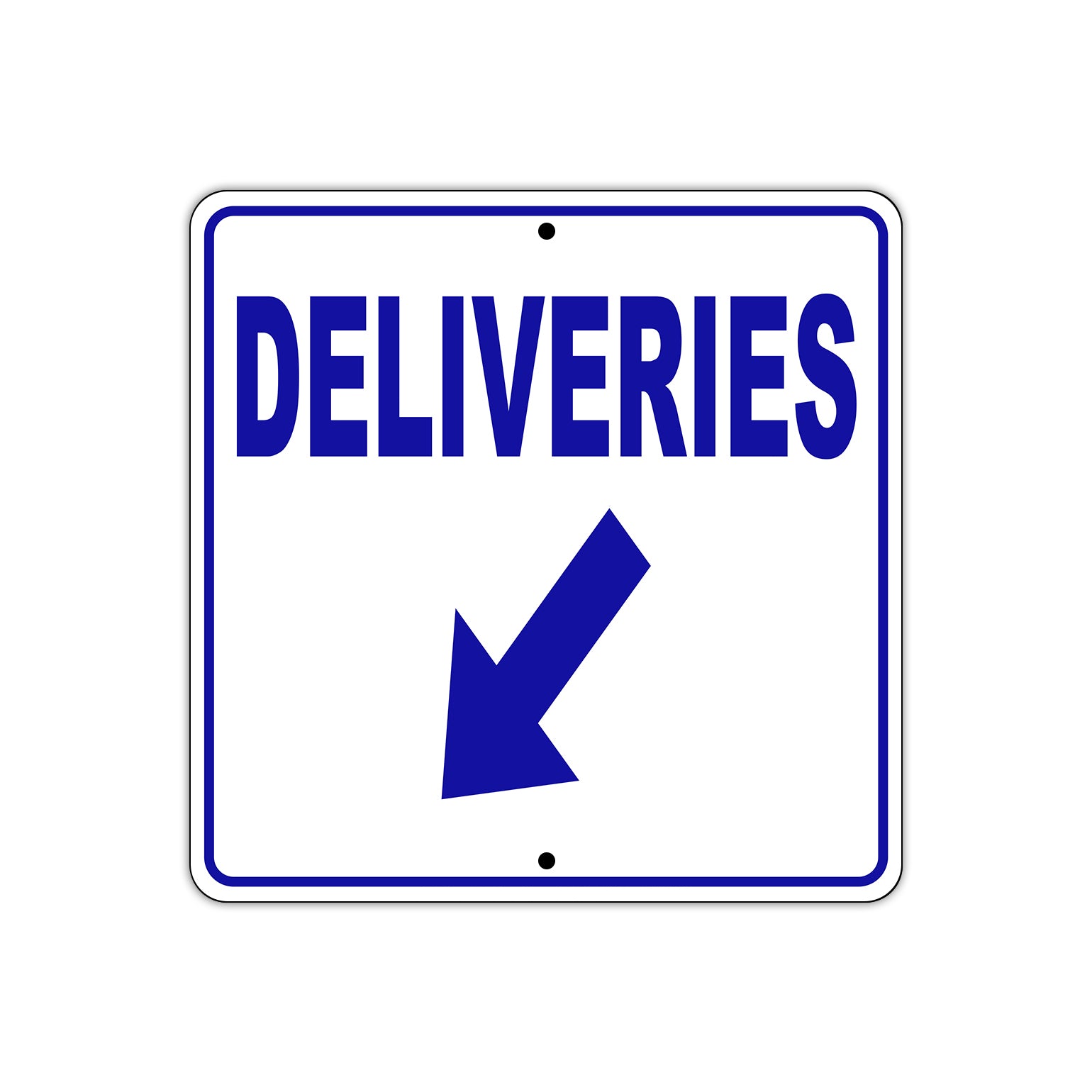 Deliveries Left Down Side Directional Metal Sign Plate