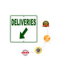 Deliveries Left Down Side Directional Metal Sign Protection