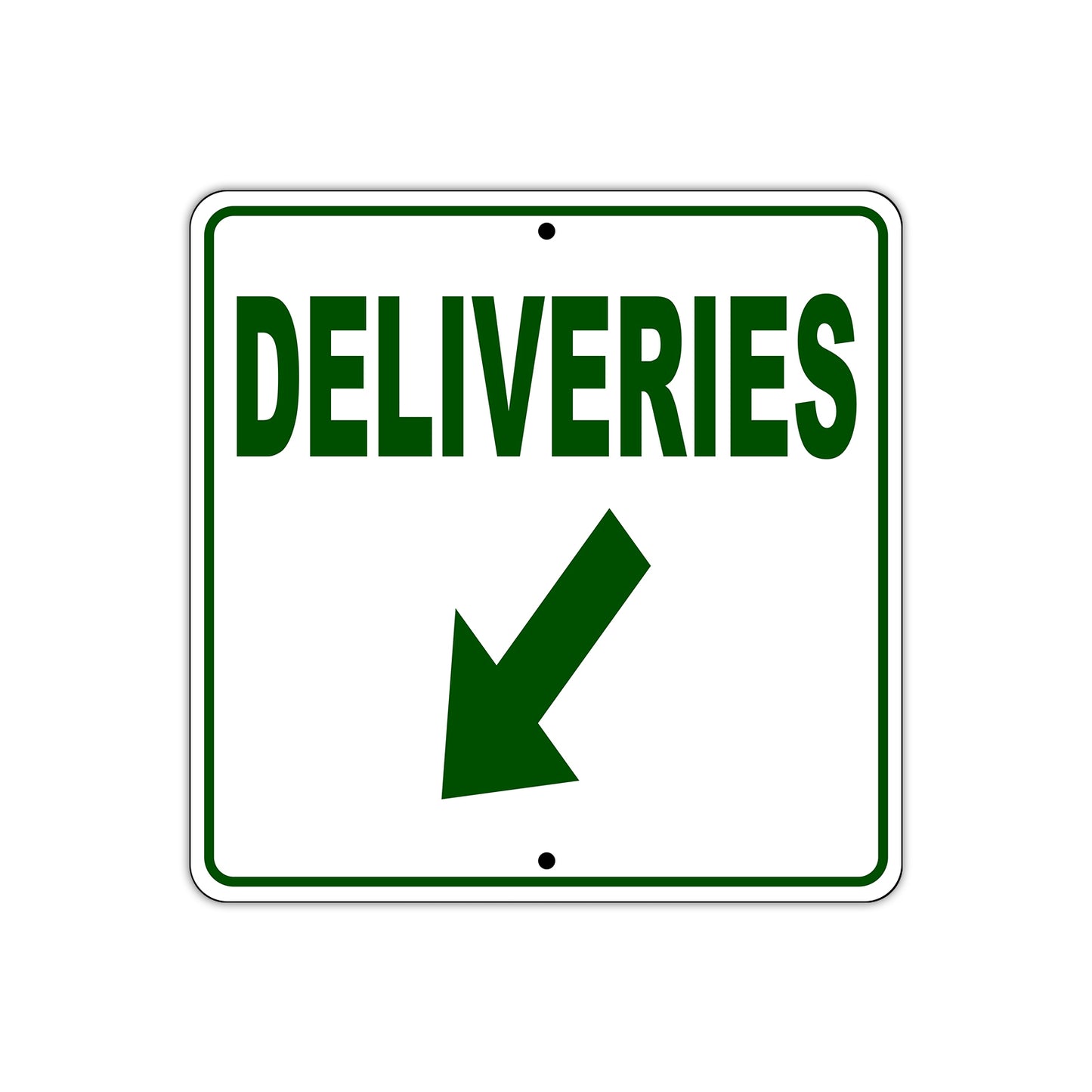 Deliveries Left Down Side Directional Sign Plate