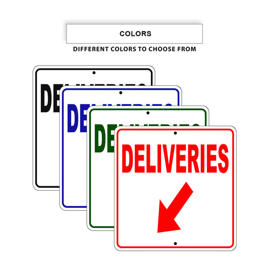 Deliveries Left Down Side Directional Signs
