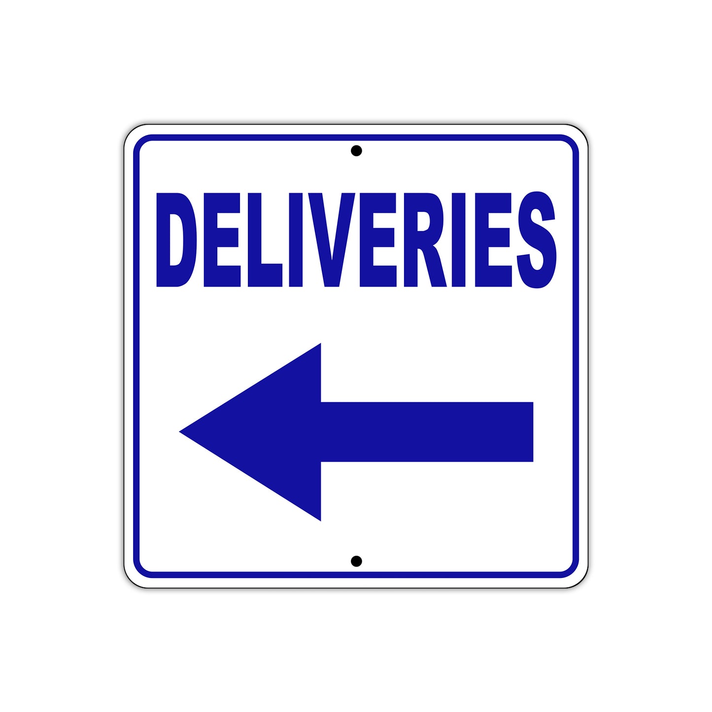 Deliveries Left Side Directional Metal Sign Plate