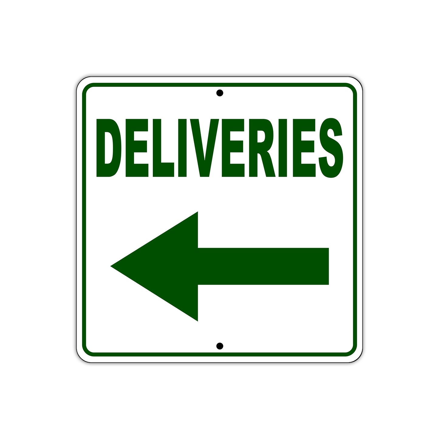 Deliveries Left Side Directional Sign Plate