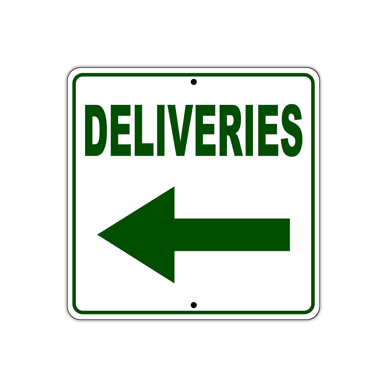 Deliveries Left Side Directional Sign Plate