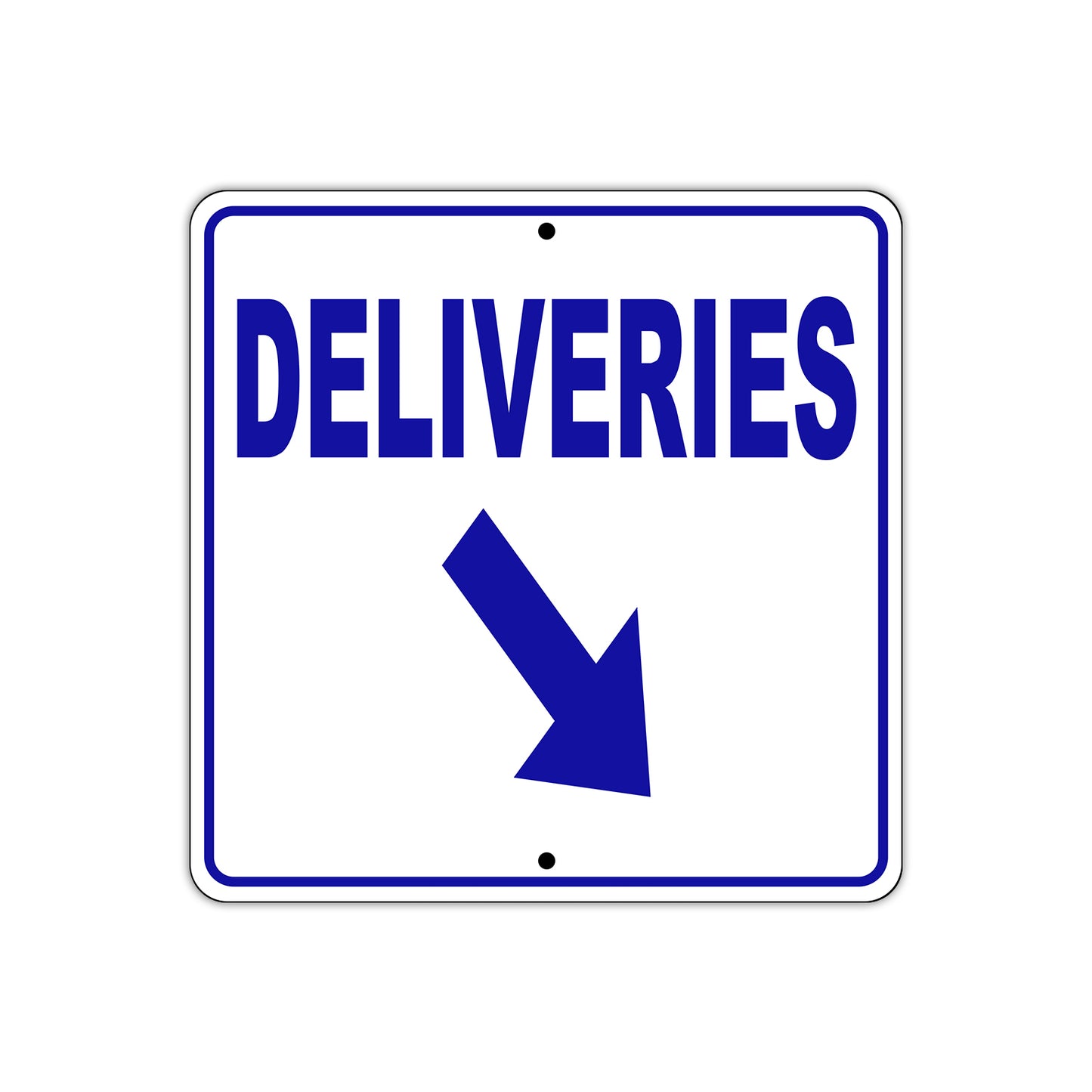 Deliveries Right Down Side Directional Metal Sign Plate