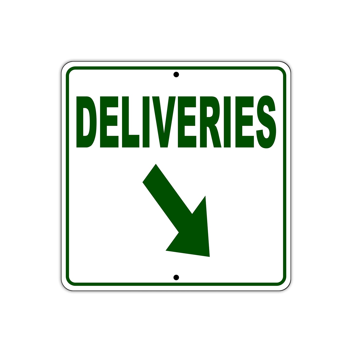 Deliveries Right Down Side Directional Sign Plate