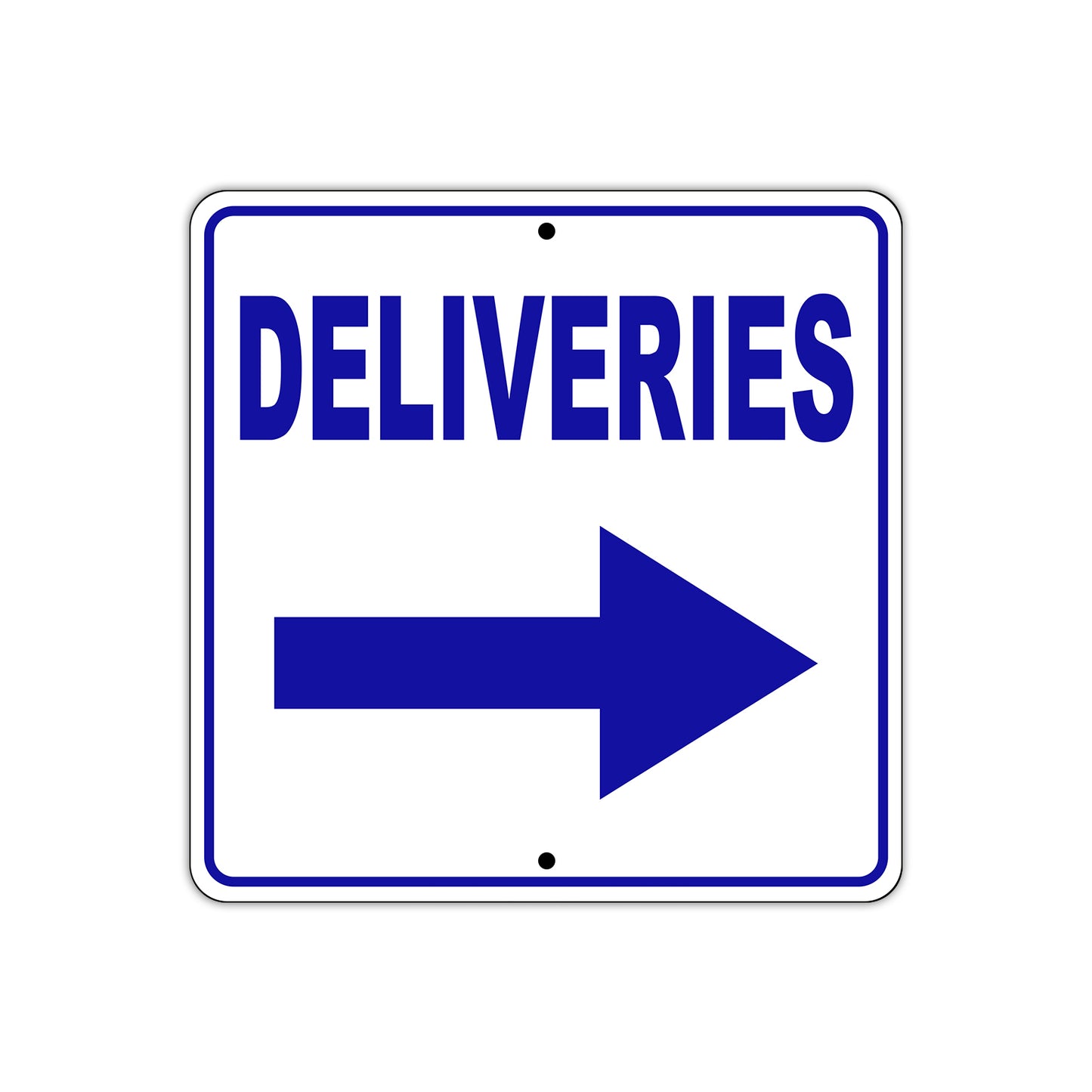 Deliveries Right Side Directional Metal Sign  
