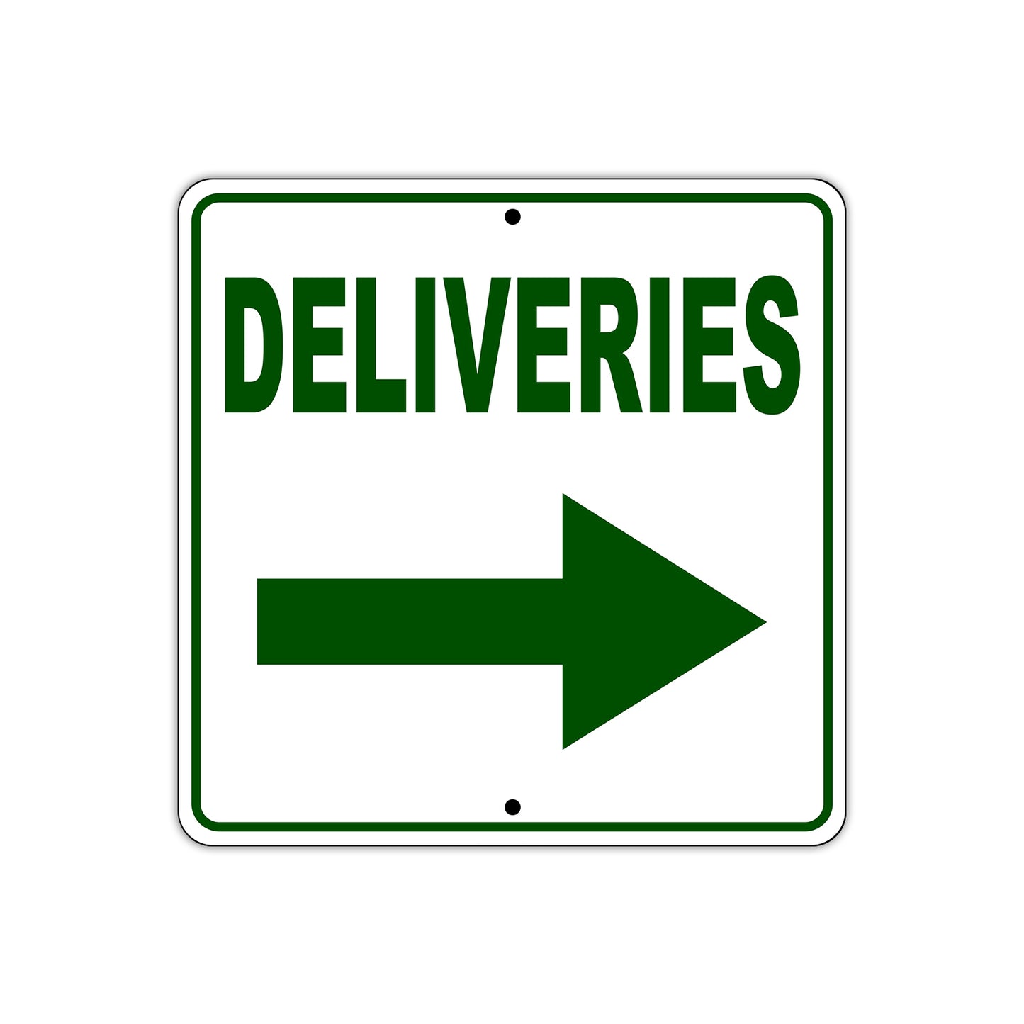 Deliveries Right Side Directional Sign Plate