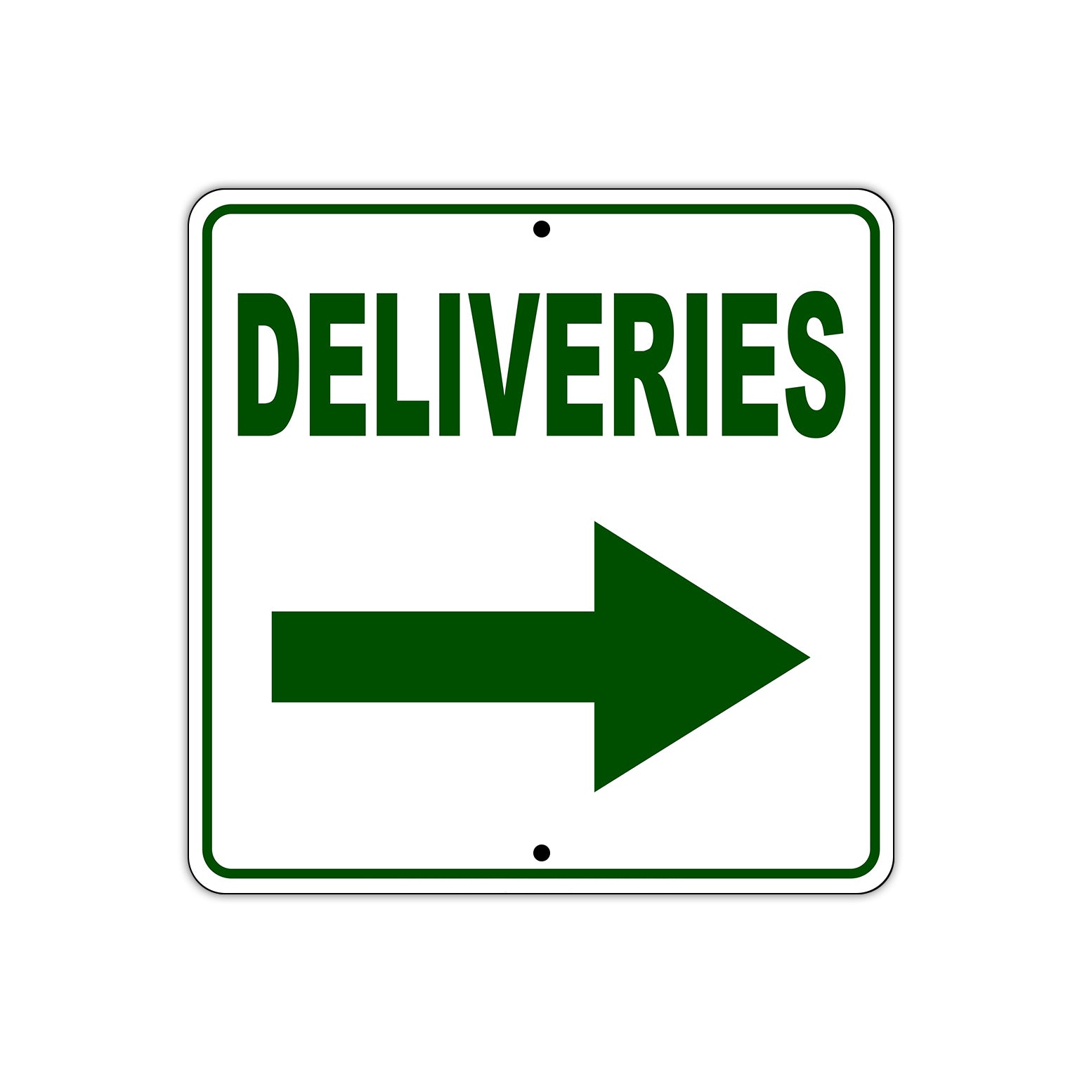 Deliveries Right Side Directional Sign Plate
