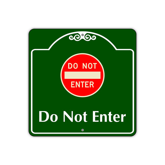 Do Not Enter Square Aluminum Metal Sign