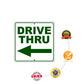Drive Thru Left Side Directional Metal Sign Protection
