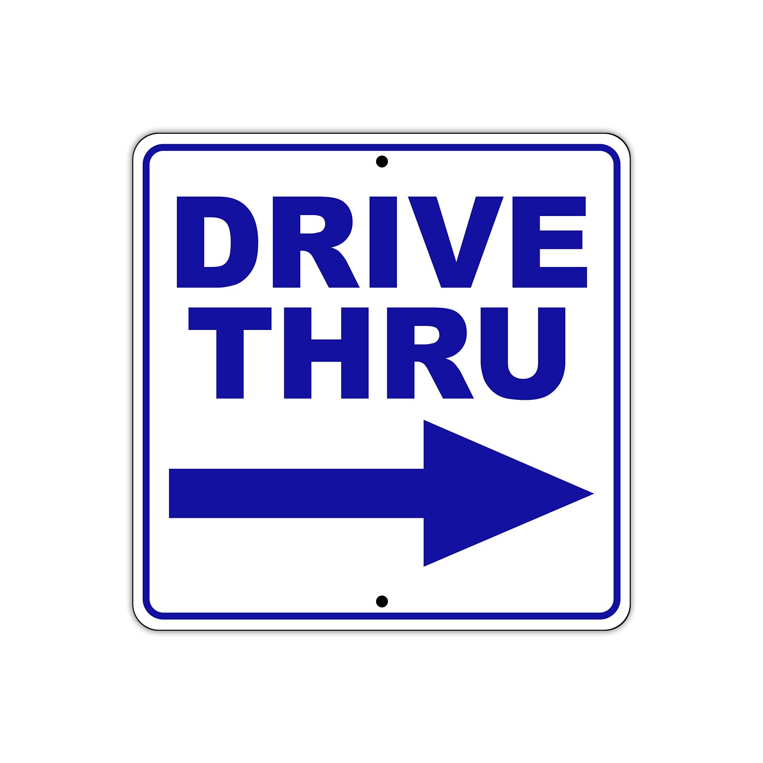 Drive Thru Right Side Directional Metal Sign Plate