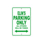 Elin's Name Parking Only All Others Will Be Towed Metal Sign Plate