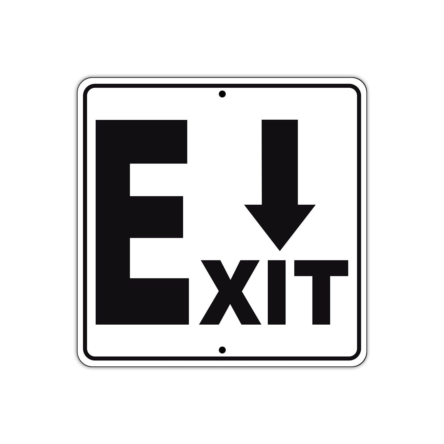Exit Down Side Exit Directional Metal Sign Plate