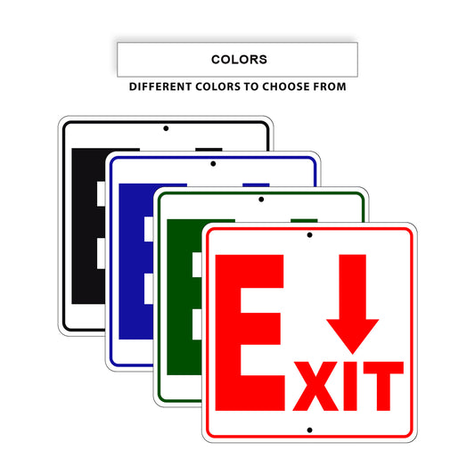 Exit Down Side Exit Directional Signs