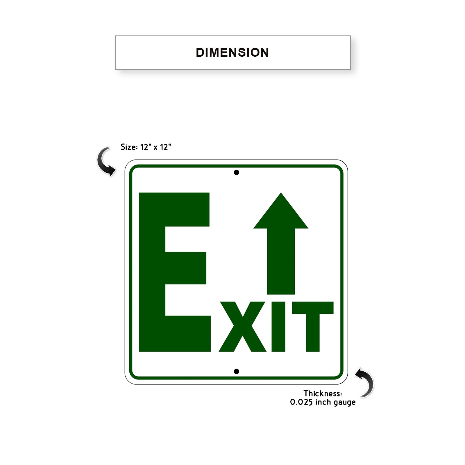 Exit Up Side Exit Directional Metal Sign Dimension