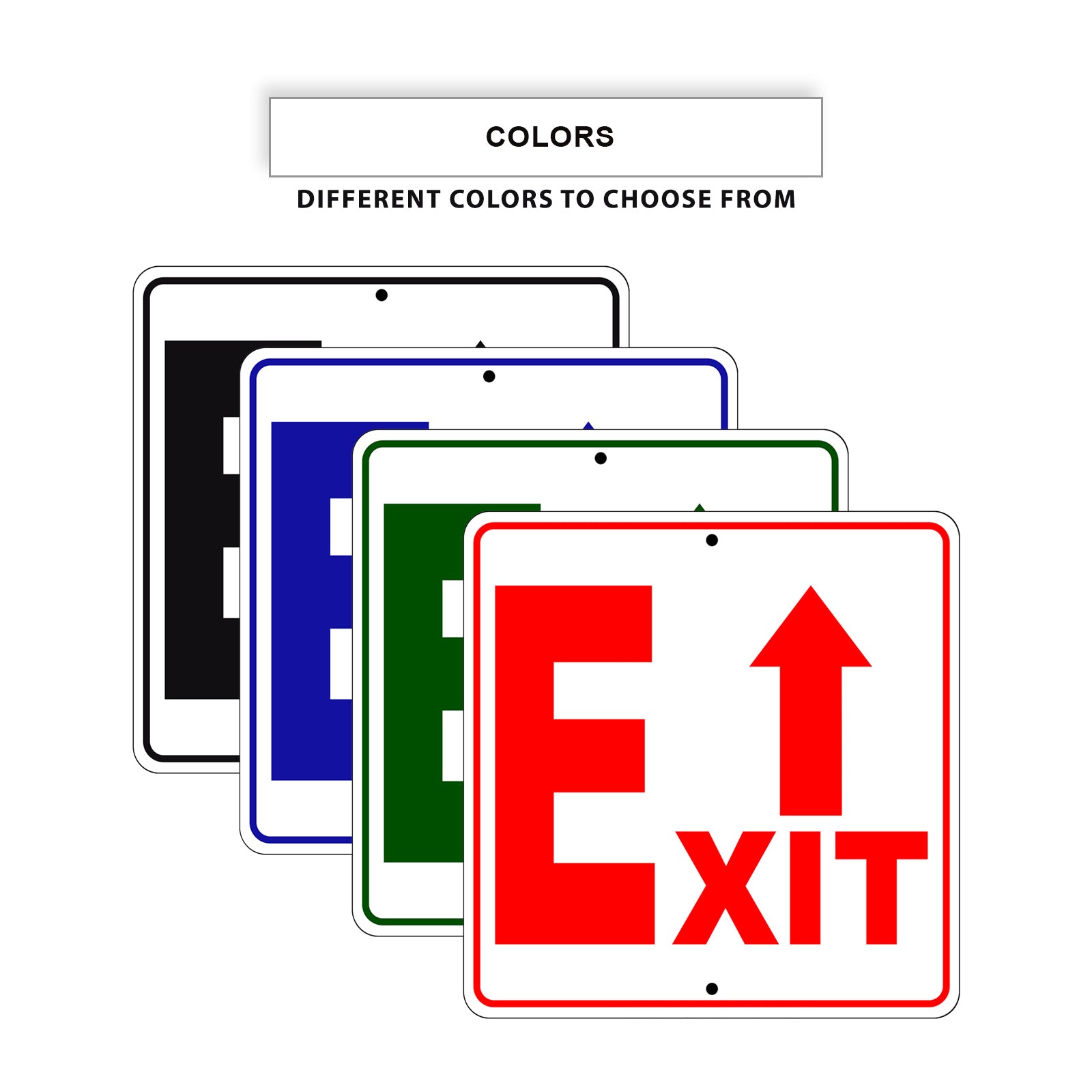 Exit Up Side Exit Directional Square Aluminum Metal Sign – Sign Fever