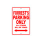 Forrest's Name Parking Only All Others Will Be Towed Metal Sign Plate