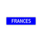 Frances Street Metal Sign Plate