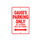 Gauge's Name Parking Only All Others Will Be Towed Metal Sign Plate