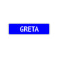 Greta Street Metal Sign Plate