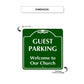 Guest Parking Church Parking Square Aluminum Metal Sign Dimension