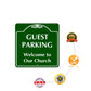 Guest Parking Church Parking Square Aluminum Metal Sign Plate