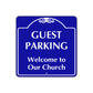Guest Parking Church Parking Square Metal Sign Plate