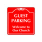 Guest Parking Church Parking Square Sign