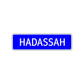Hadassah Street Metal Sign Plate