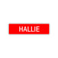 Hallie Street Sign