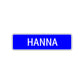 Hanna Street Metal Sign Plate
