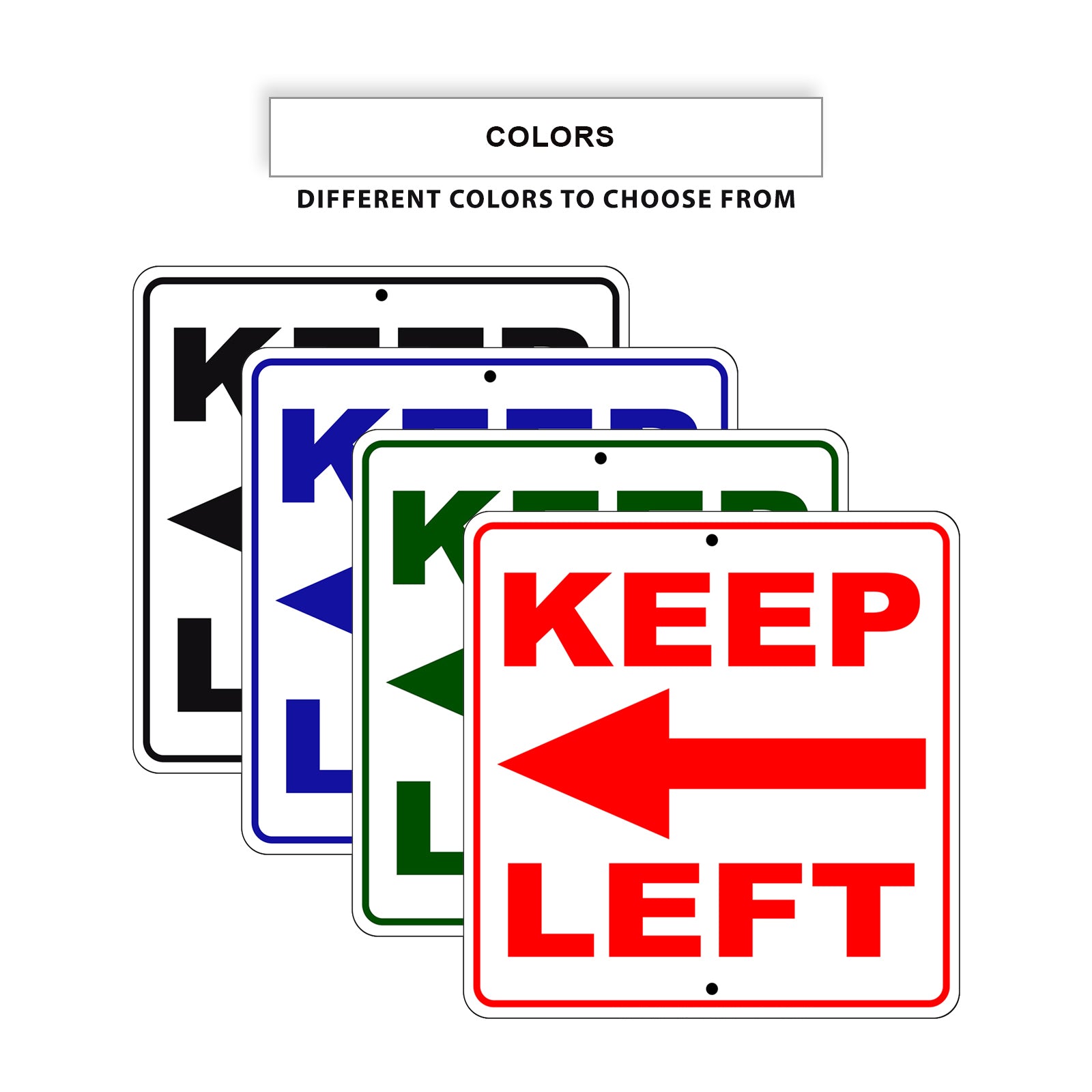 Keep Left Side Directional Sign Square Aluminum Metal Sign – Sign Fever