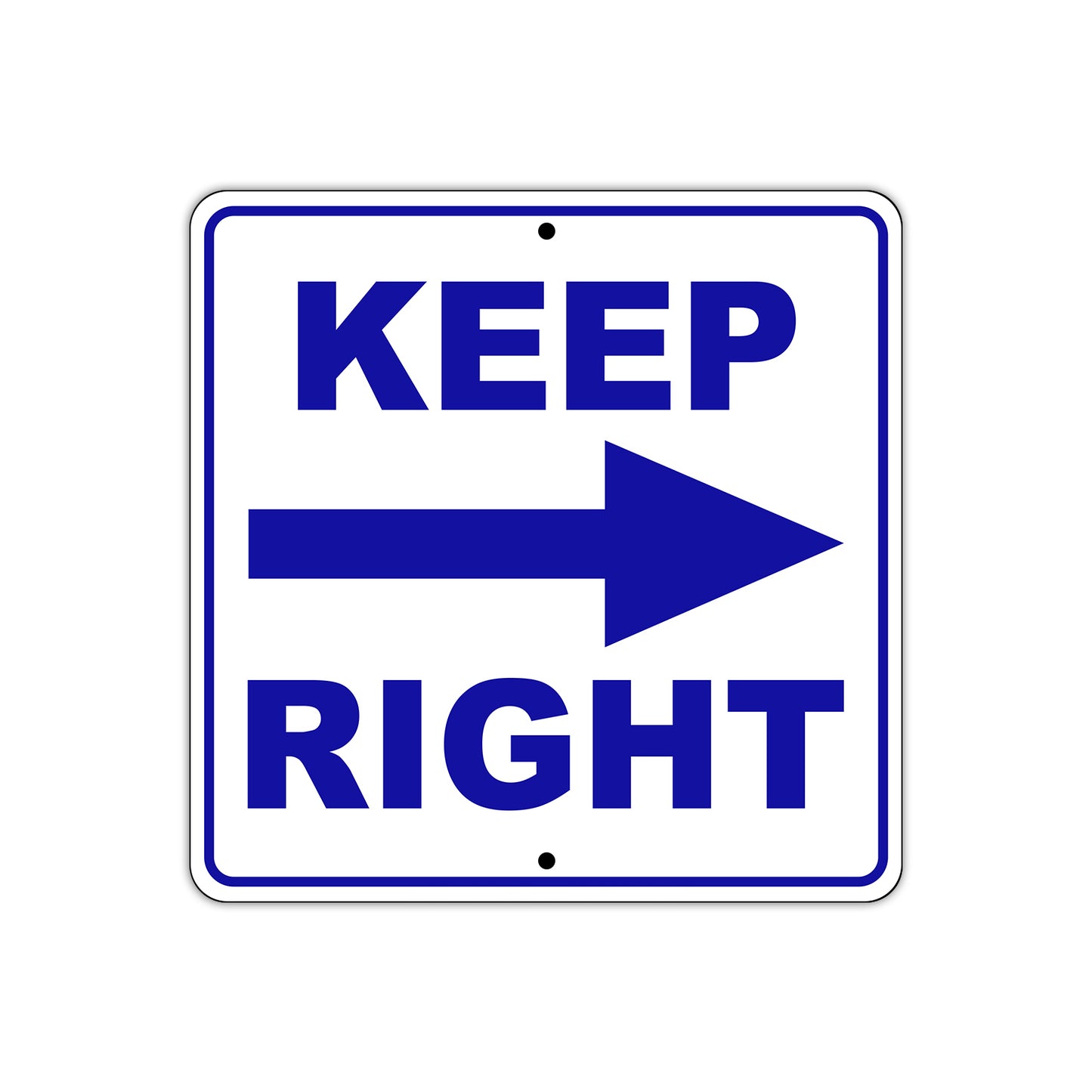 Keep Right Side Directional Metal Sign Plate