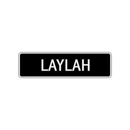 Laylah Street Metal Sign Plate