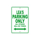 Lea's Name Parking Only All Others Will Be Towed Metal Sign Plate