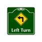 Left Turn Side Square Aluminum Sign