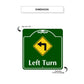 Left Turn Side Square Aluminum Sign Dimension