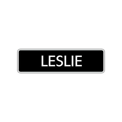 Leslie Street Metal Sign  