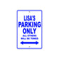Lisa's Name Parking Only All Others Will Be Towed Metal Sign