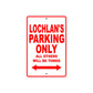Lochlan's Name Parking Only All Others Will Be Towed Metal Sign Plate