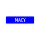 Macy Street Metal Sign Plate