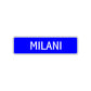 Milani Street Metal Sign Plate