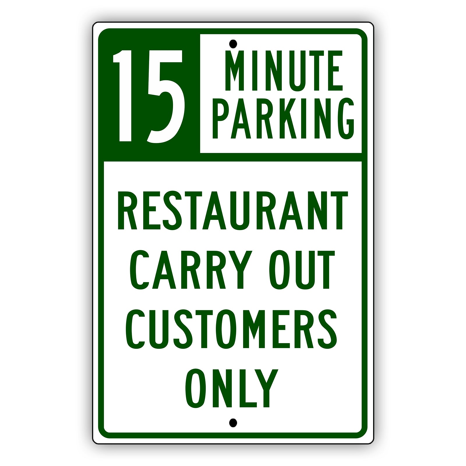 Minute Parking Restaurant Carry Out Customers Only Aluminum Metal Sign