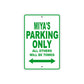 Miya's Name Parking Only All Others Will Be Towed Metal Sign Plate