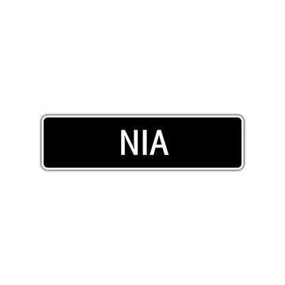 Nia Street Metal Sign  